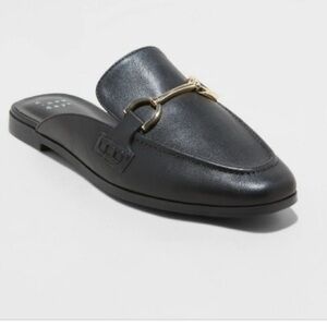 Women's Sandy Mule Flats with Memory Foam Insole - a New Day Black Size 9 new